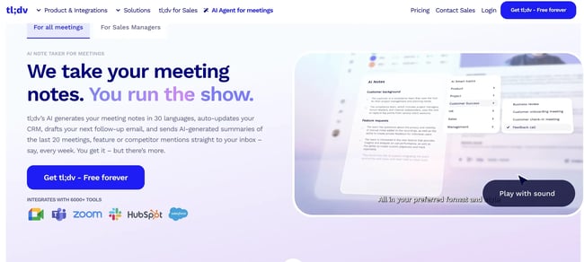 ai meeting assistants tldv